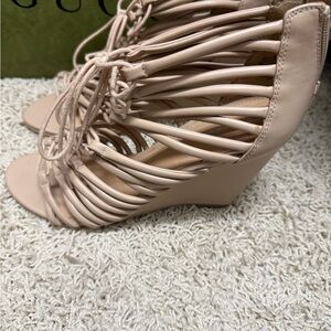 Express Blush Wedge Sandals